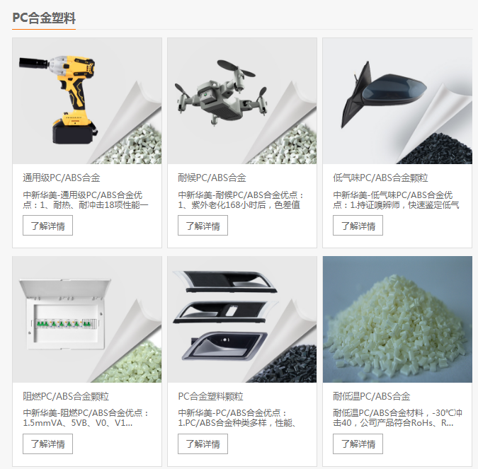 PC加ABS合金料塑料--中新華美改性塑料